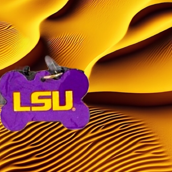 NWT LSU Tigers Adjustable Dog Collar & Tag Set ~ LSU Pet ID Plate - Picture 14 of 15